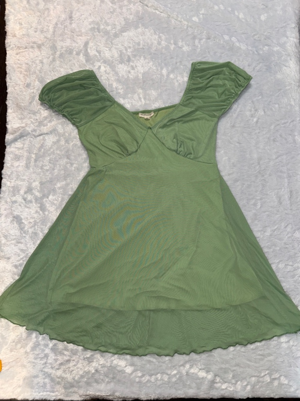 See You Monday Sage Green Dress with Sweet Neckline
